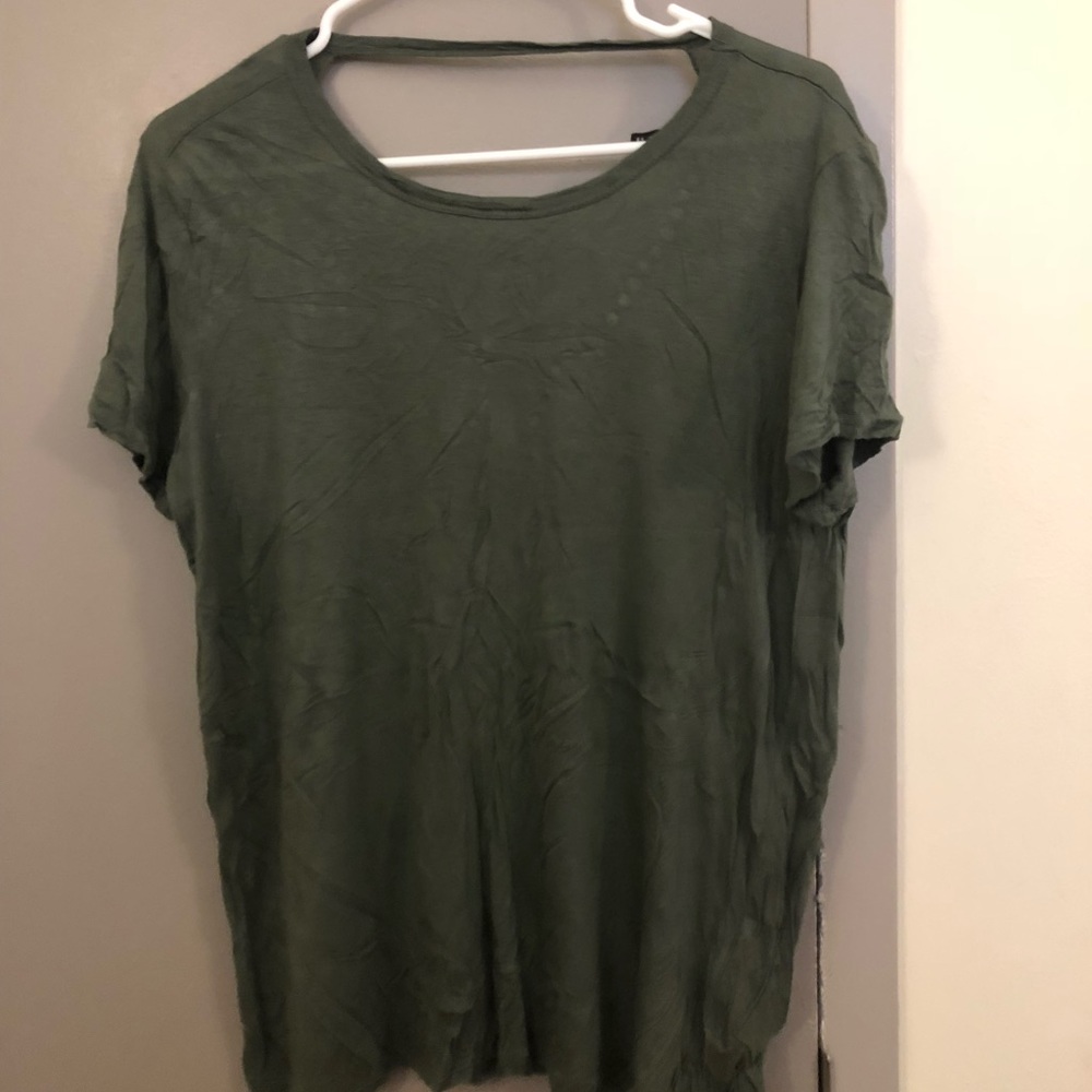 Olive green cut out tee.